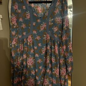 Matilda Jane Blue and Brown Floral Dress
